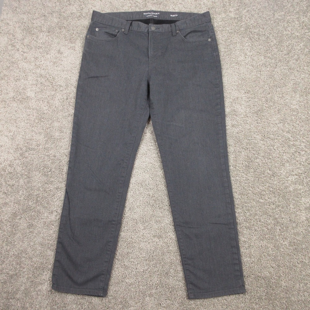 Banana Republic Jeans Mens 36x30 Gray Slim Fit Travel Jeans Stretch Flex Pants